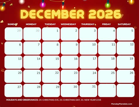 December 2026 Calendars (52 Free PDF Printables)