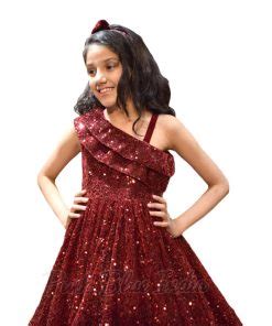 Partywear Velvet Dress for Kids Girls | Stylish Velvet Gown ...