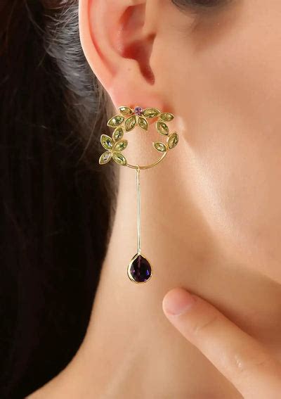 Handmade Amethyst Beaded Earrings - Unique And Stylish | IshqMe – IshqME
