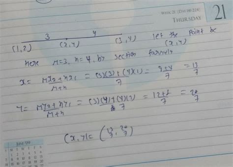 Point A (1, 2) and B (3, 4) are two ends of a line segment. Find the ...