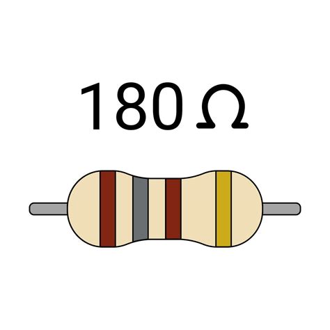 180 Ohm Resistor. Four Band Resistor 26567197 Vector Art at Vecteezy
