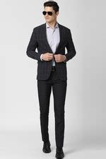 Buy Men Black Check Formal Blazer Online - 676651 | Peter England