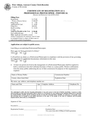 Fillable Online County Clerk - Recorder - Process Server - Riverside ...