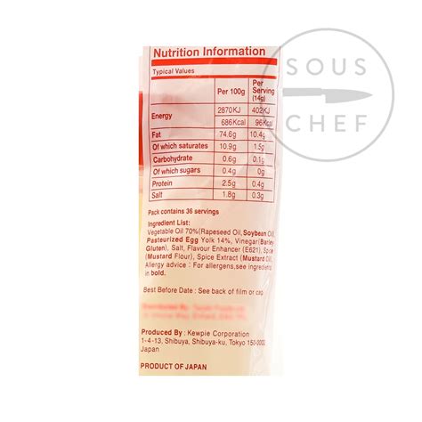 Kewpie Mayo Nutritional Information at Steven Obrien blog