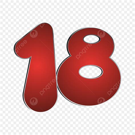 Red Number 18 18 Icon, 18 Only, Adult Only Icon, 18 Image PNG And