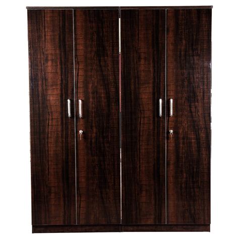 Hexagon Furnitures Wood Wardrobe Brown,4 door : Amazon.in: Home & Kitchen