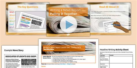 News Report Writing Lesson 2: Pulling It Together