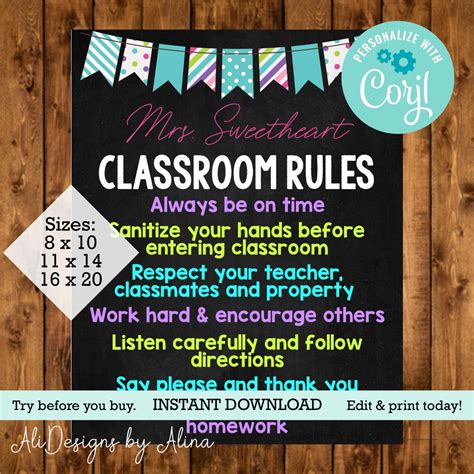 Image result for Classroom Rules Printable