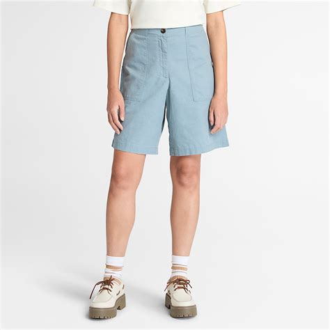Linen Bermuda Short for Women in Light Blue