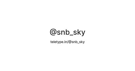 @snb_sky — Teletype