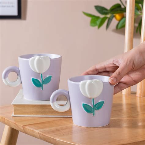 Tulip Coffee Mug Lilac Set of 2 330ml