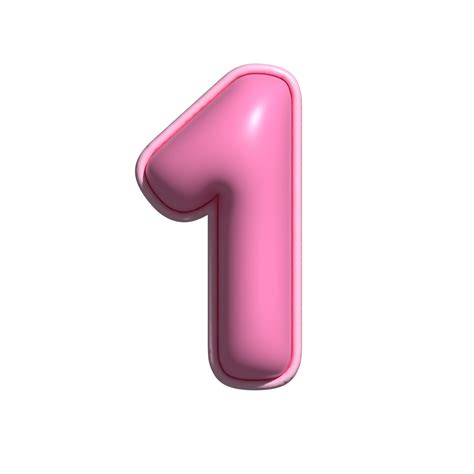 number 1 pink alphabet glossy 22282436 PNG