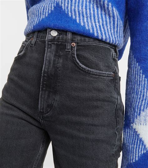 Stovepipe high-rise slim jeans in grey - Agolde | Mytheresa