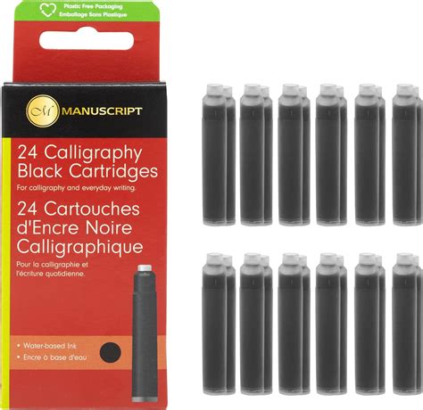 Manuscript Black 24 Fountain Pen Ink Cartridges - Quickdraw Supplies