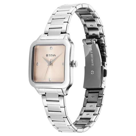 Buy Online Titan Horizon Quartz Analog Pink Dial Stainless Steel Strap ...