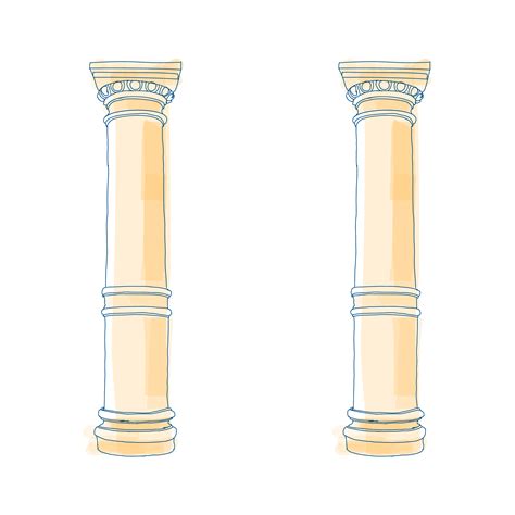 Stylized Greek doodle column Doric Ionic Corinthian columns. Vector ...