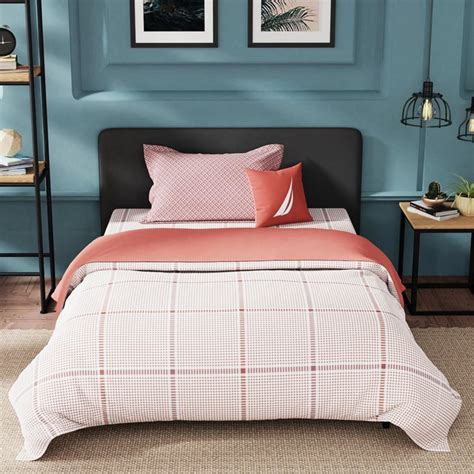 Buy NAUTICA Fairwater Cotton Checked Single Comforter from Nautica at ...