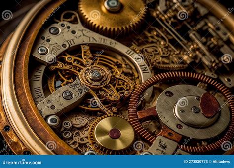 Internal Structure of Mechanical Clocks with Metal Clockwork with Gears ...