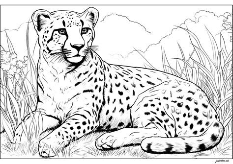 Cheetah Coloring Pages For Kids