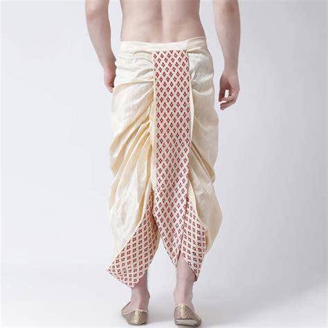 Seasonalstyle | Men Cream-Coloured & Red Solid Dhoti Pants