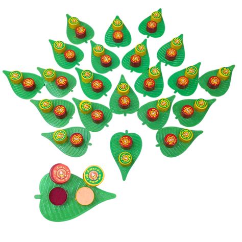 NandaVanam Leaf Shape Pasapu Kumkum Set Return Gifts for Women Leaf ...