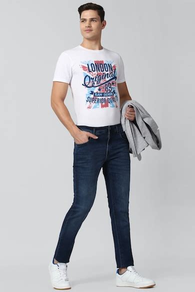 Buy Men Navy Dark Wash Jeans Online - 746325 | Peter England
