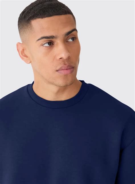 Maniac Maniac Mens Solid Round Neck Full Sleeve Navy Cotton Sweatshirt ...