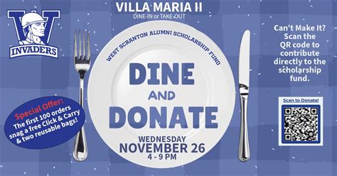Dine & Donate to West Scranton Alumni Scholarship Fund, 1610 Washburn ...