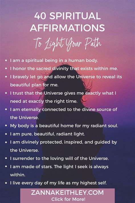 40 beautiful spiritual affirmations to light your path zanna keithley ...