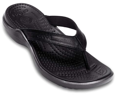 Crocs Leather Flip Flops Women's at Daniel Kinsey blog