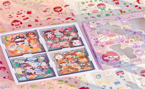 FunBlast Pvc Cartoon Theme Kawaii Stickers -100 Sheets Cute Washi ...