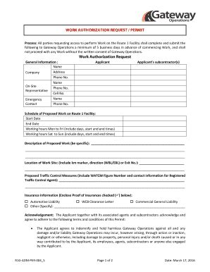 Fillable Online gatewayoperations All parties requesting access to ...
