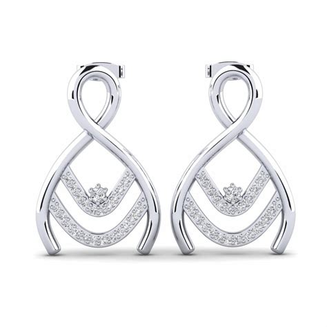 Order Women's Earring Vasim in Round cut 0.05 Carat 14ct White Gold ...