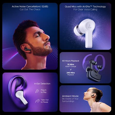 boAt Nirvana Lucid w/ 32 dB ANC, Multi-Point Connectivity, in-Ear ...