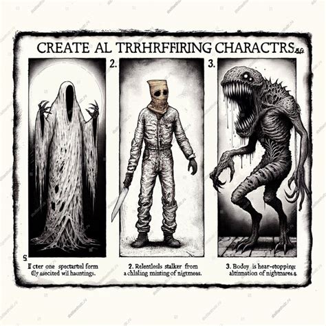 Generate Lithograph-style Drawing Three Types Horror AI-generated image ...