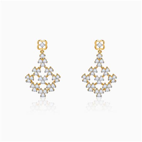 Purchase Gold Rhombus Aura Diamond Earrings Online | GIVA Jewellery ...