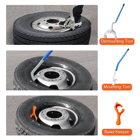 VEVOR Tire Mount Demount Tool, 22.5 to 24.5 inches, 3PCS Tire Changer Demount Tool Adapted to ...