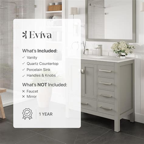 Eviva Gray Vanity: Luxurious 36 Inch Bathroom Vanity India | Ubuy