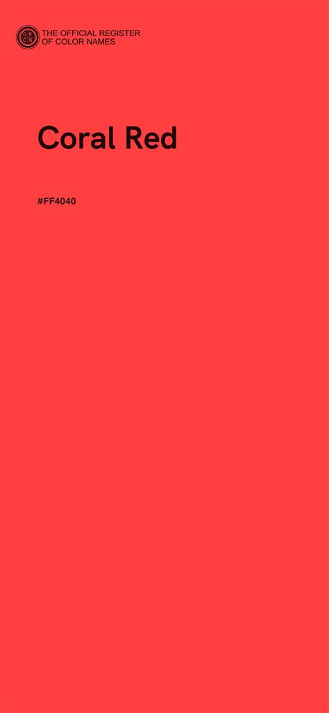 Coral Red color - #FF4040 - The Official Register of Color Names