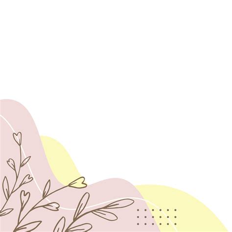 Abstract aesthetic shape corner border with hand drawn floral 20639804 PNG