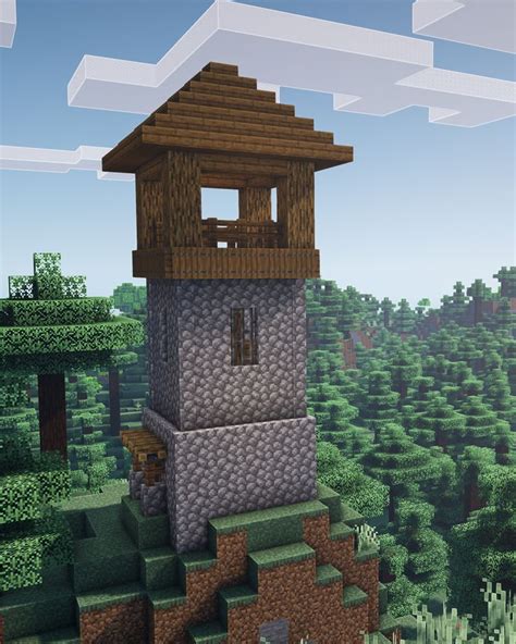 Watchtower Minecraft Design Cobblestone 的图像结果