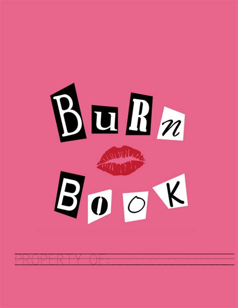 Mean Girls Burn Book Journal Cover Print PDF Goodnotes - Etsy