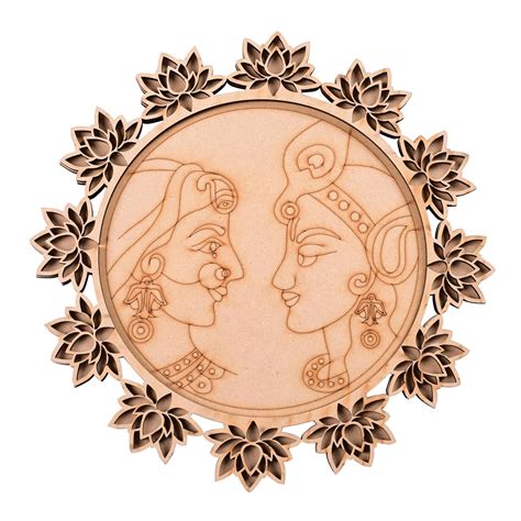 MDF Double Layer Cutout Radha Krishna,Premarked Wooden MDF Shapes ...