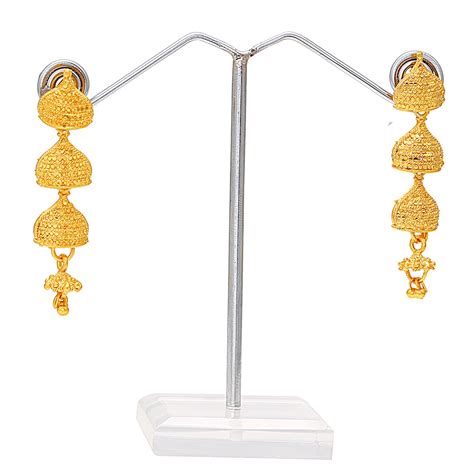 Buy Memoir 24KT Gold Plated Triple hanging Half Jhumki at Amazon.in