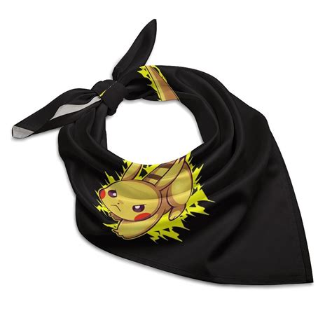 Pokemon-Pikachu 342 Square Satin Head Scarf Hair Scarves Silk-like ...