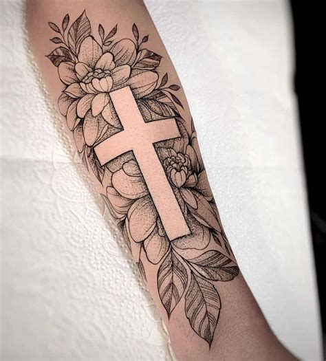cross arm tattoos for women