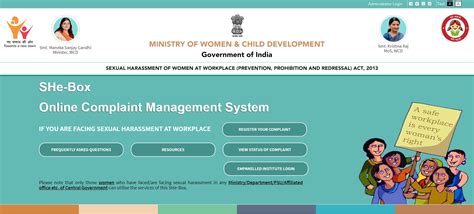 Government rolls out SHe-box portal for sexual harassment complaint ...