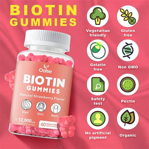 Buy OALSE Biotin Gummies 12,000mcg | Biotin Vitamins for Hair Skin and ...