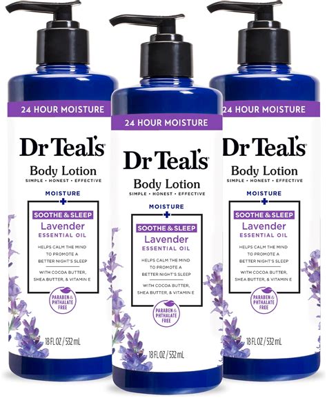 Amazon.com : Dr Teal's Body Lotion, Lavender Essential Oil, 18 fl oz ...