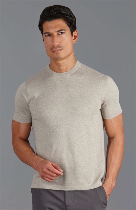 Mens Ultra Fine Cotton Knitted T-Shirt – Paul James Knitwear
